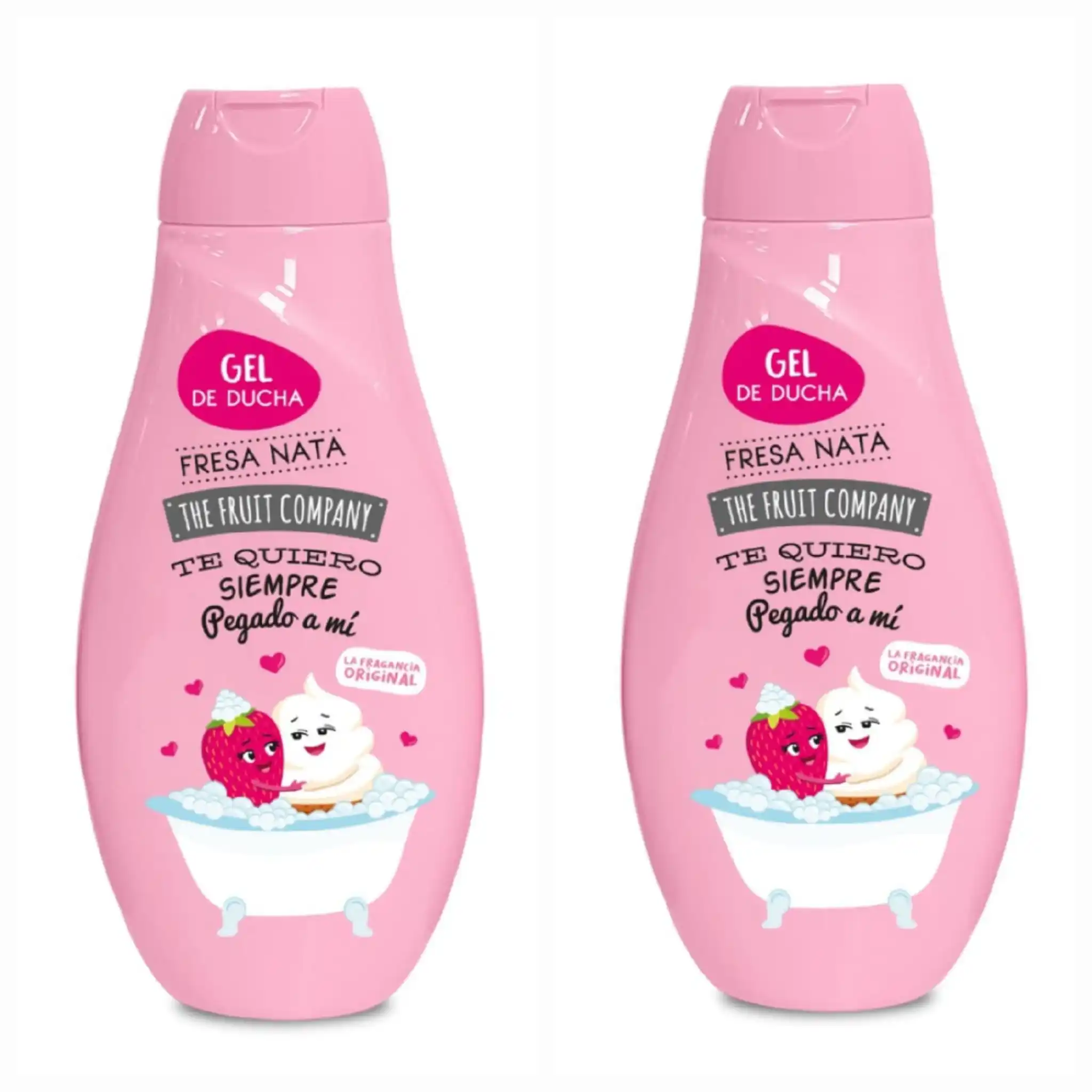 Strawberry cream shower gel 600 ml - the fruit company - intense and long-lasting aroma, 2 units