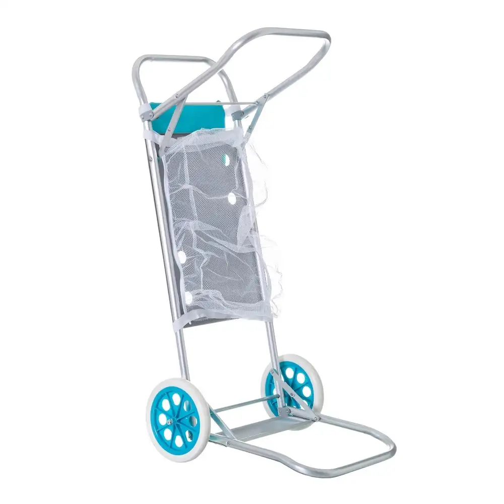 Carro portasillas plegable con 2 ruedas de aluminio de 52x37x105 cm. convertible en mesa Lola Home