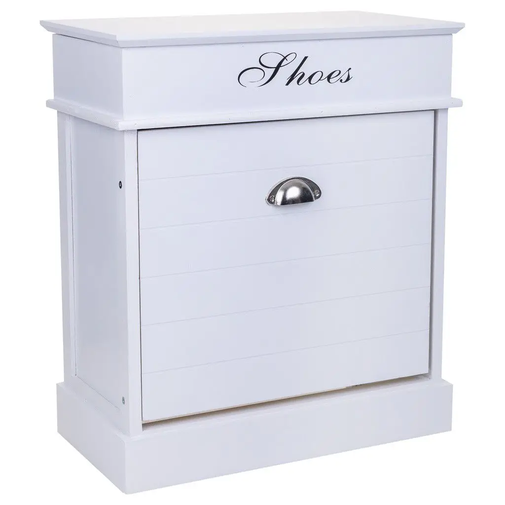 Zapatero Madera De Paulownia, Mdf Blanco 28x50x58cm, El mejor complemento para tu hogar