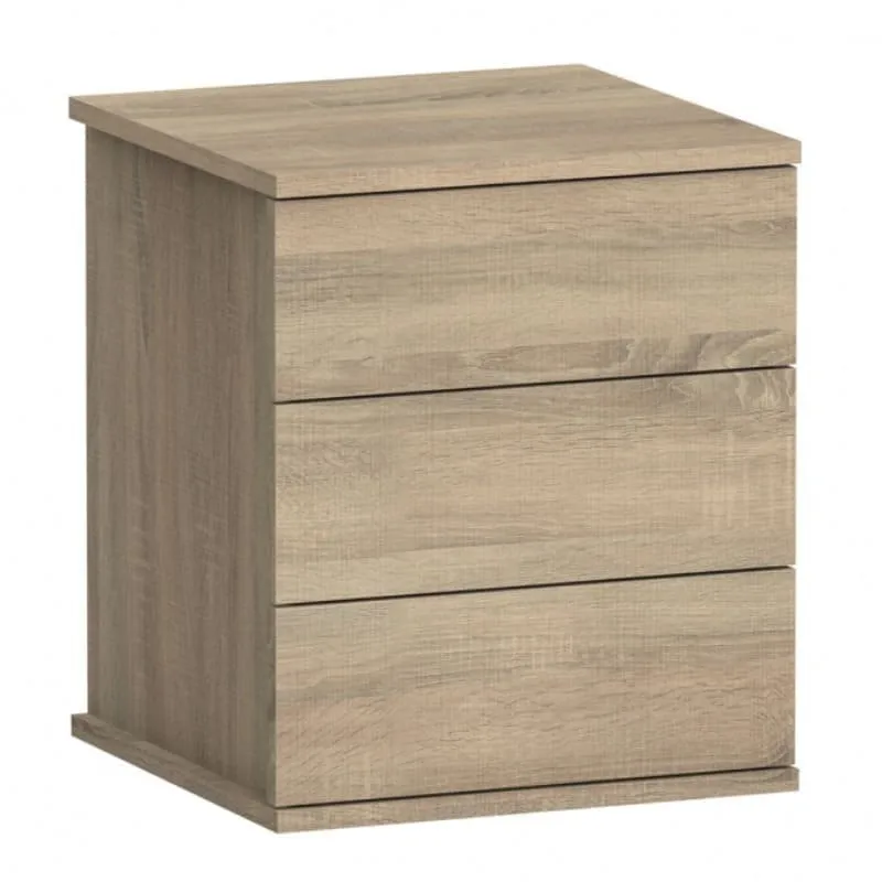 Miroytengo bedside table Dana Oak Cambrian 3 drawers bedroom bedroom modern style furniture 49x41x40 Cm