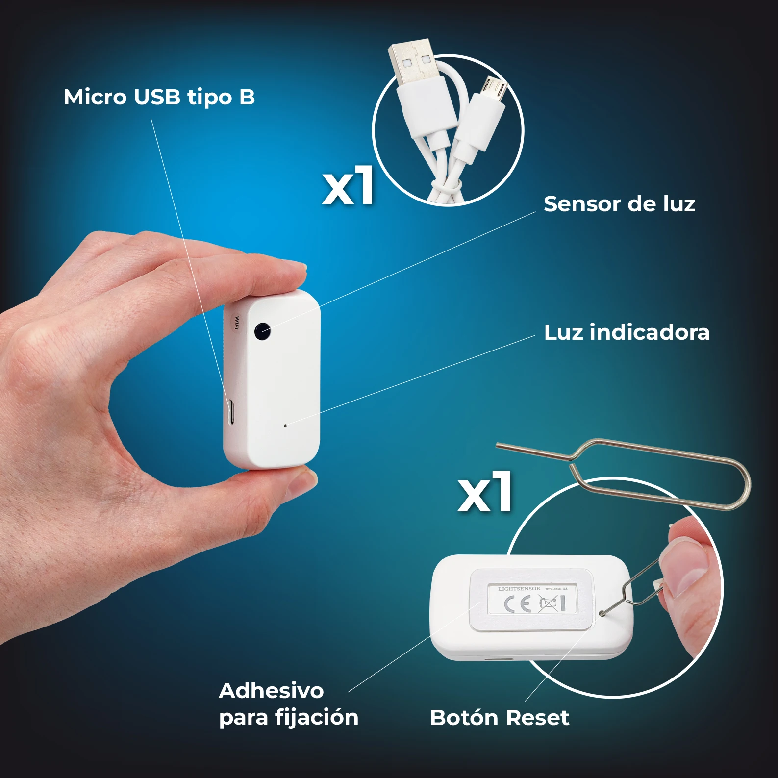 Led atomant indoor wifi smart light sensor, high precision luminosity detector compatible with smart life and tuya app, automation by light level, ideal for domotica systems, automatic lighting control and energy saving #5