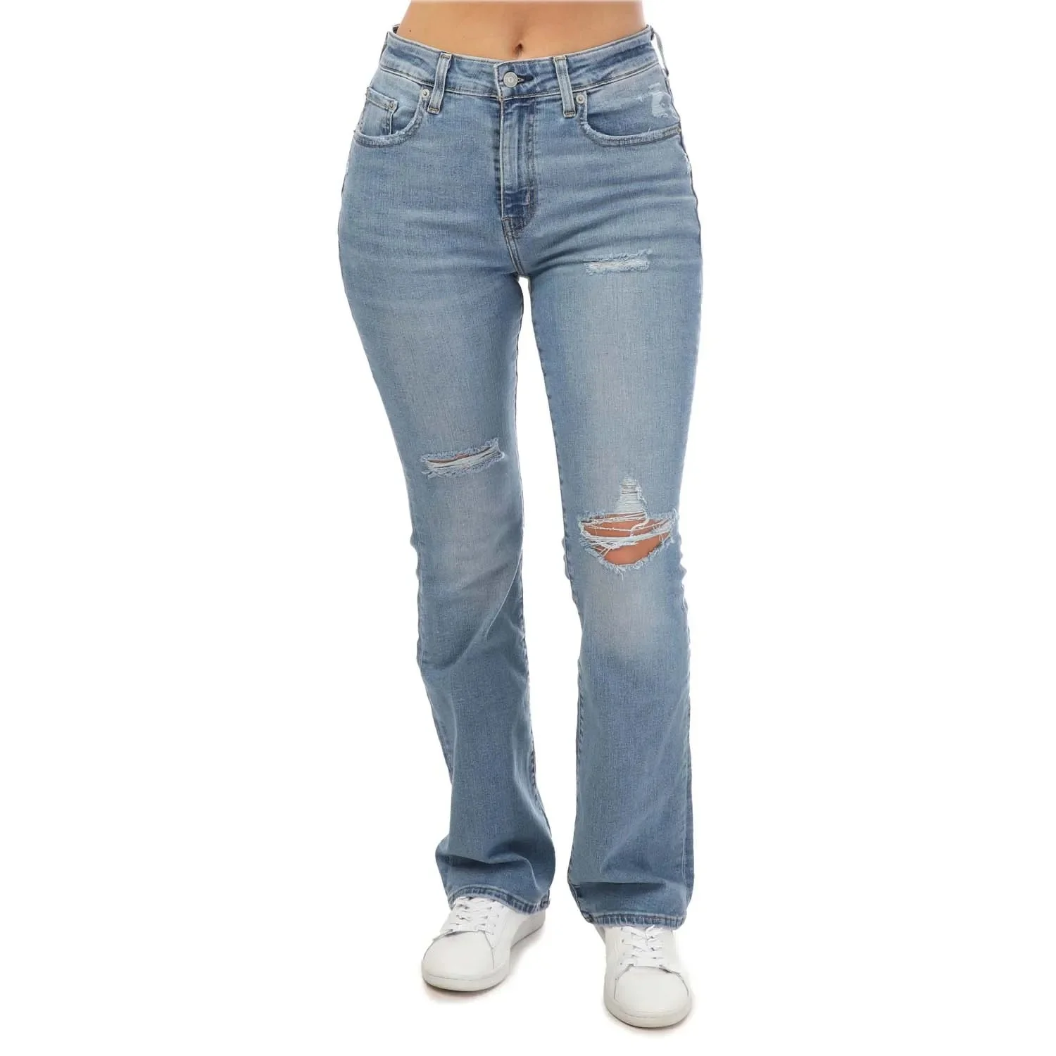Levi's 725 High Rise Bootcut Jeans - Pantalones vaqueros Levis para mujer de tiro alto con rotos y desgarros - Stellar Stretch