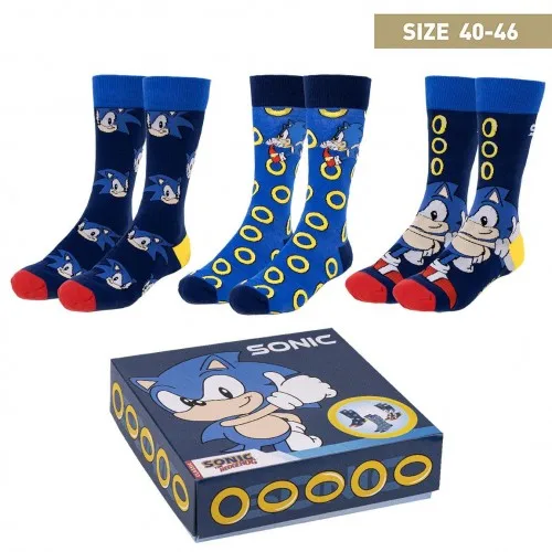 3 pairs PACK of 1884 SONIC socks. Official Product