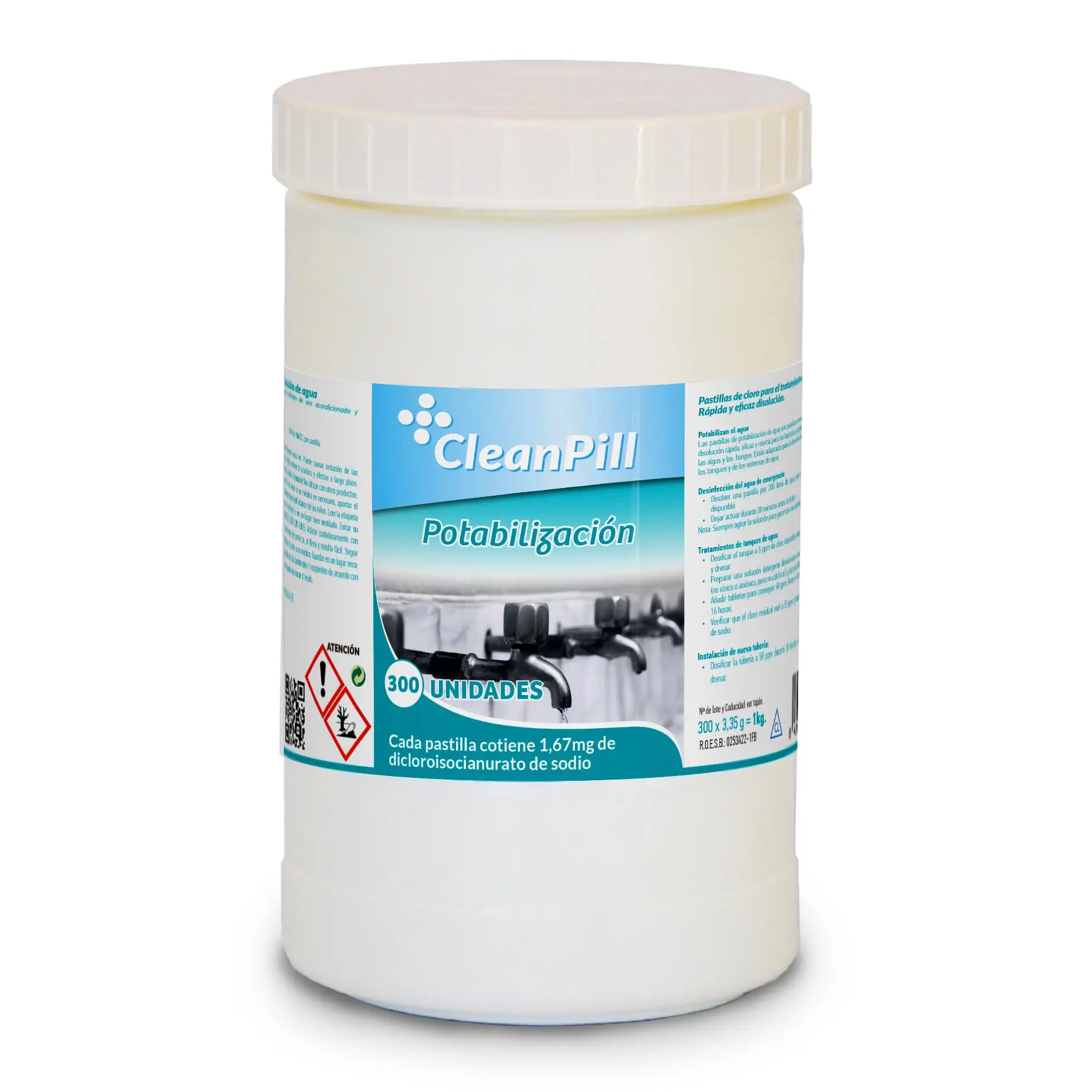 Pastillas Potabilizadoras de Agua CleanPill by Orache – 300 Unidades para Purificación Rápida y Segura en Aventuras, Viajes y Emergencias