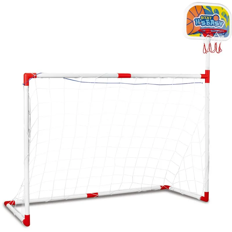 Soccer goal and basketball basket