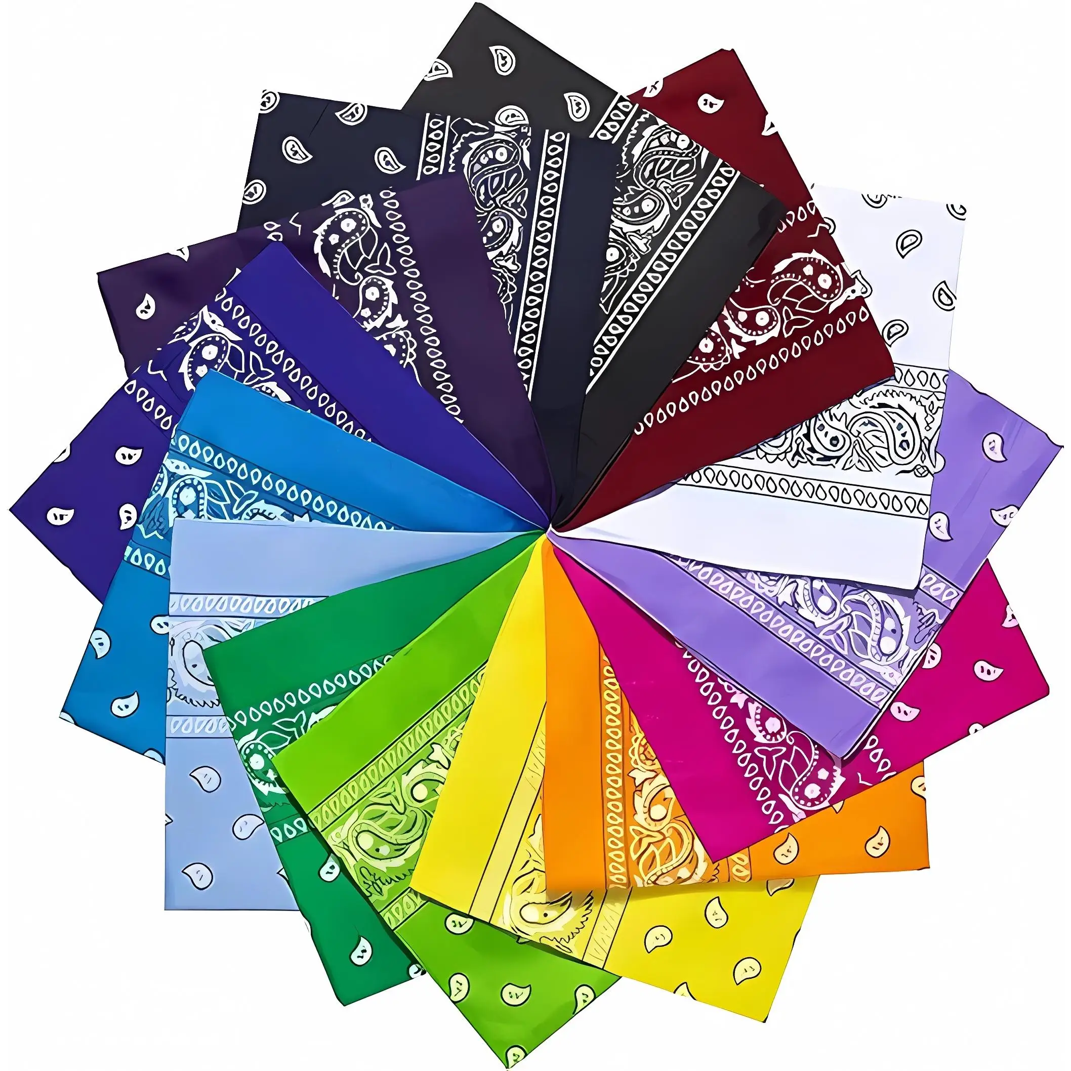 EUROXANTY Bandana 100% Algodón  Pañuelo para el Cuello, Cabeza, Muñeca  Diseño Único  Pañuelos para Moda y Deporte