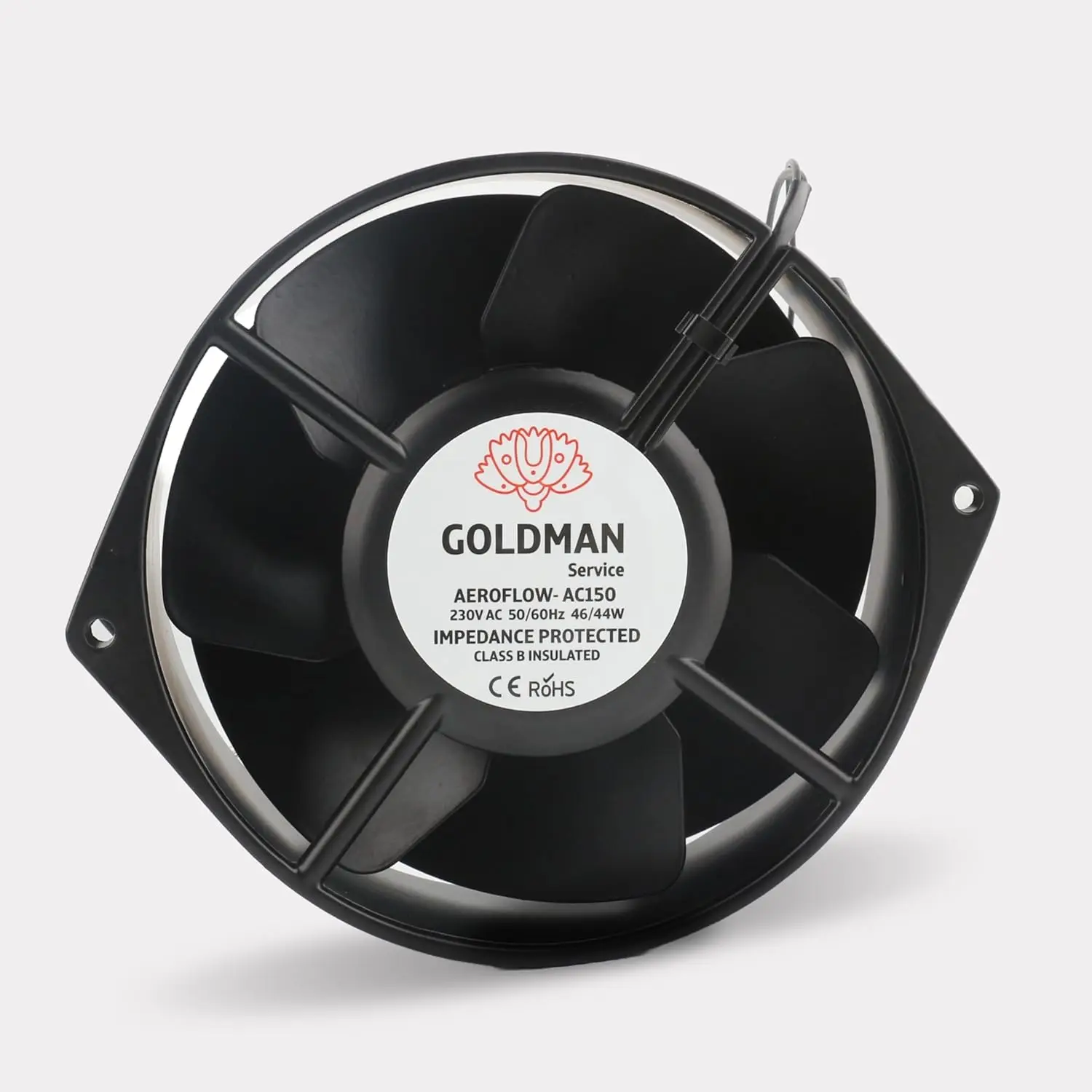 Ventilador Axial de Alta Temperatura Alto Flujo de Aire para Ventilación y Refrigeración GOLDMAN SERVICE | Silencioso con Potentes Aspas Metálicas | Medidas: 150x162x55 mm