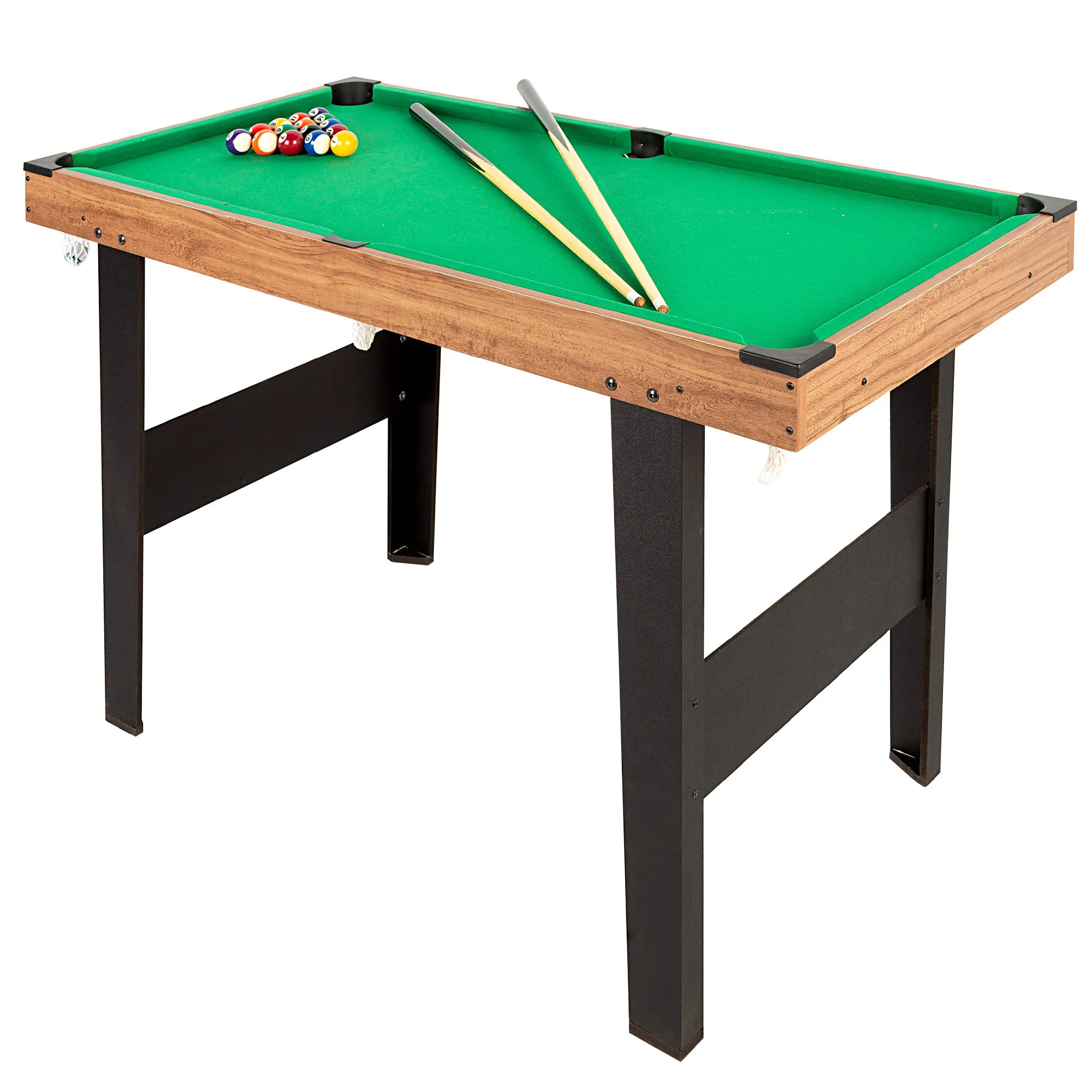 COLORBABY - Mesa de billar americano para niños y adultos, medidas 121x61x70 cm, fabricada de madera resistente, incluye 2 tacos, 16 bolas, 1 tiza, 1 cepillo y 1 triángulo, para 2-4 jugadores, juego