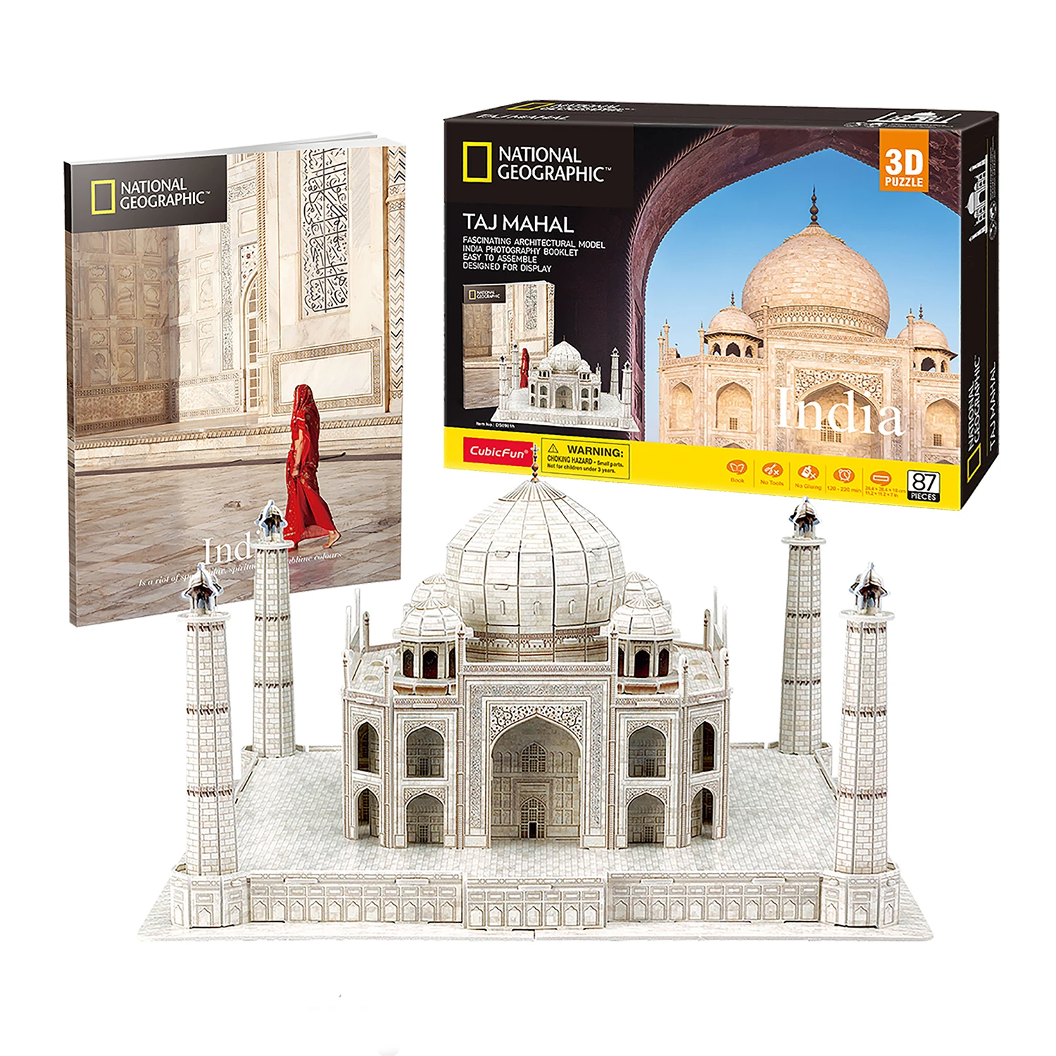 National Geographic - Puzzle 3D Taj Mahal  Puzzles 3D  Maquetas para Construir Adultos Y Niños  Puzzle 3D Adultos  Puzzle 3D Niños  Regalos para Niños  87 Piezas