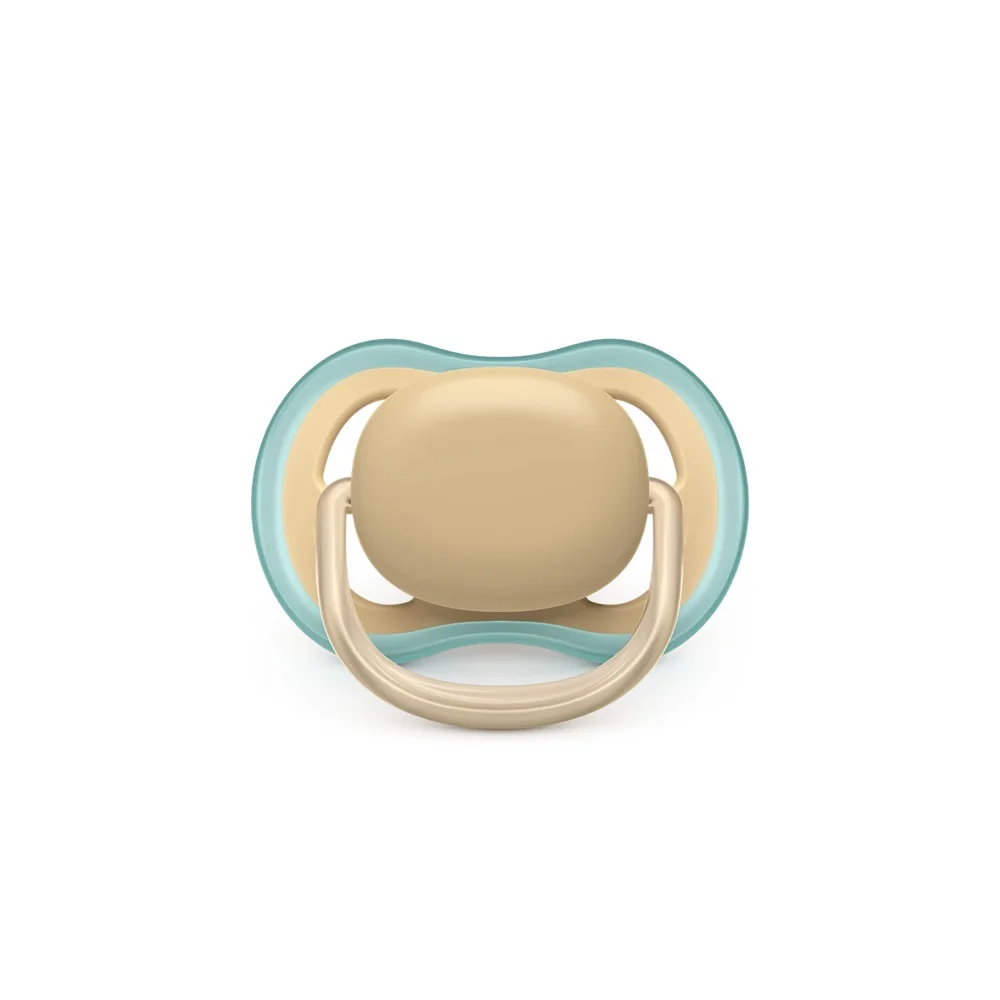 Philips Avent SCF085/15 Pack of ultraair anatomical pacifiers, 2 pcs, 0-6 months, cream and white