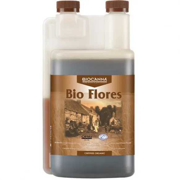 Biocanna bio flores 1l, 100% organic fertilizer designed specifically for the flowering phase. Stimulation, appearance, growth and fattening of flowers.