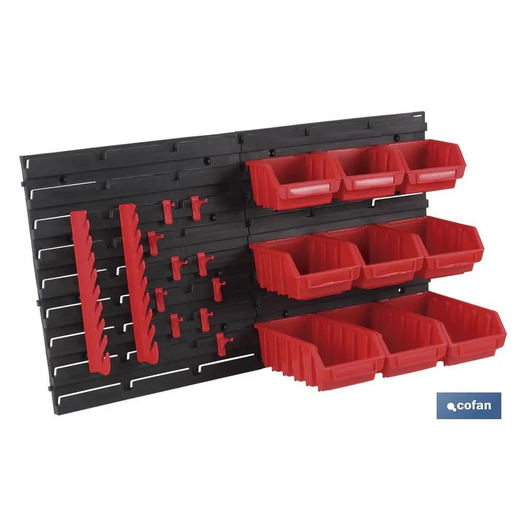 COFAN - Panel de herramientas en plástico para herramientas con accesorios de colgar | Dimensiones: 360 x 400 mm