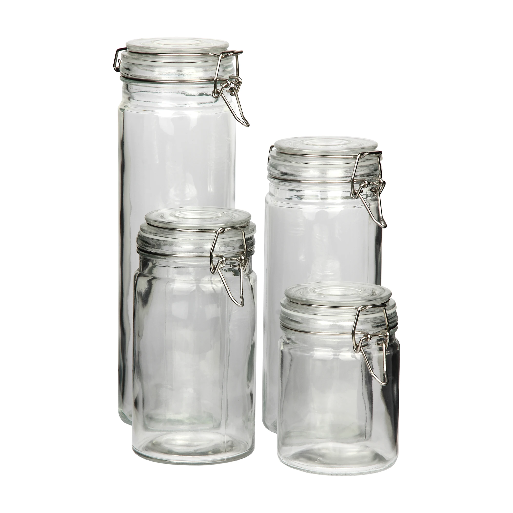 Cofan Set de 4 Frascos de Vidrio | Para Almacenamiento | Capacidad de 750-1150 - 1500-2100 ml