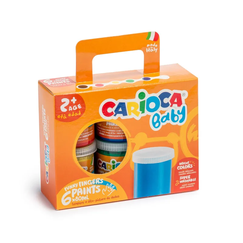 80 ML BABY CARIOCA Color Assorted Finger Painting-6 Pcts | + 2A