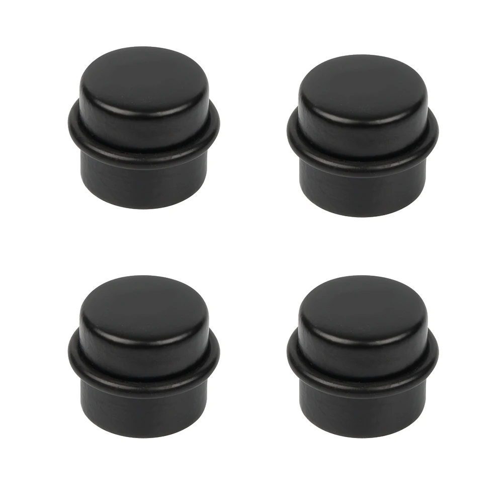 4 Un. TOPE de Puerta adhesivo en madera lacada negro - Diámetro 37MM