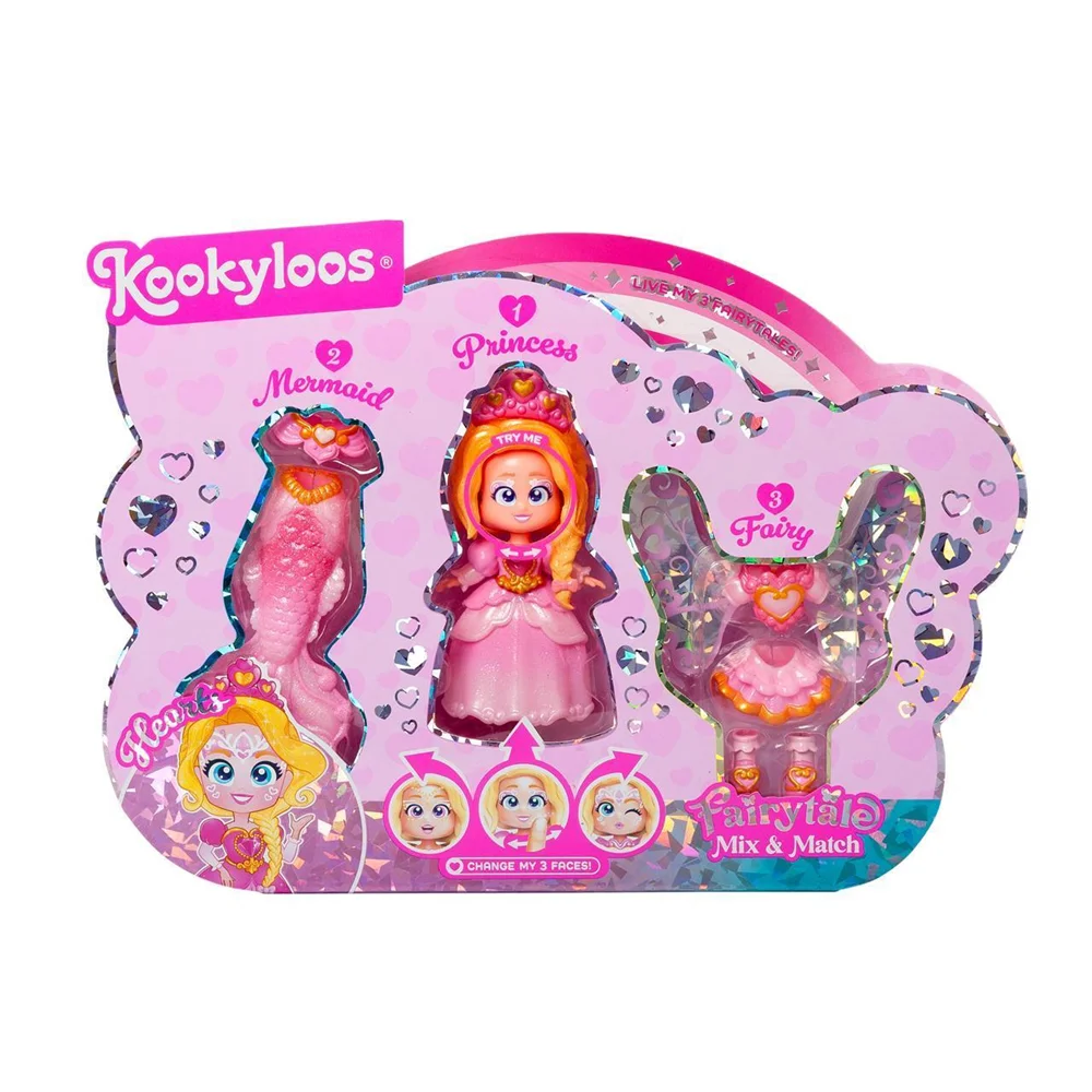 Kookyloos s fairytale mix & match doll. Includes doll with 3 dresses. 21x29x4 cm - assorted models (magic box pklsp106in190)
