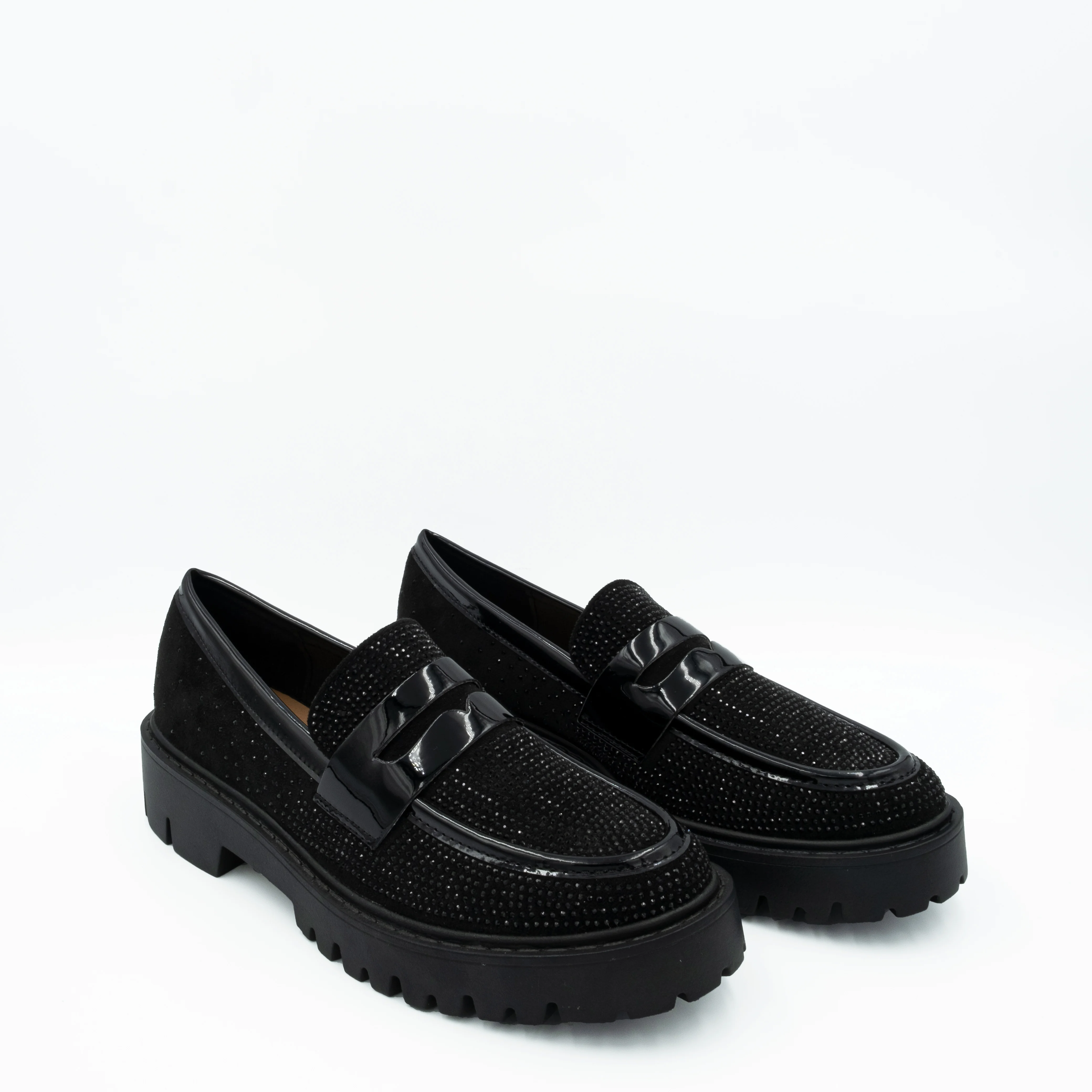Mocasines mujer con brillantes para vestir, Mocasines chunky comodos, Mocasines para navidad