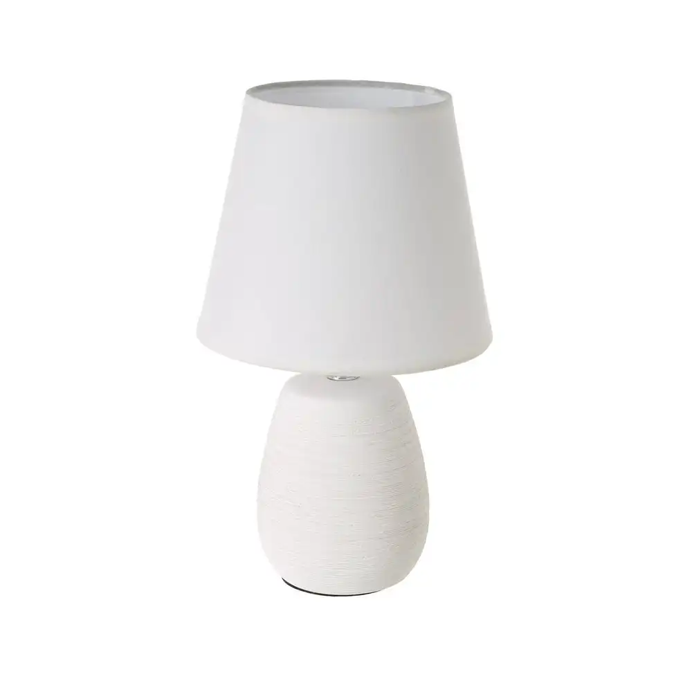 Lola Home Lámpara de mesa con tulipa de cerámica blanca de Ø 17x27 cm
