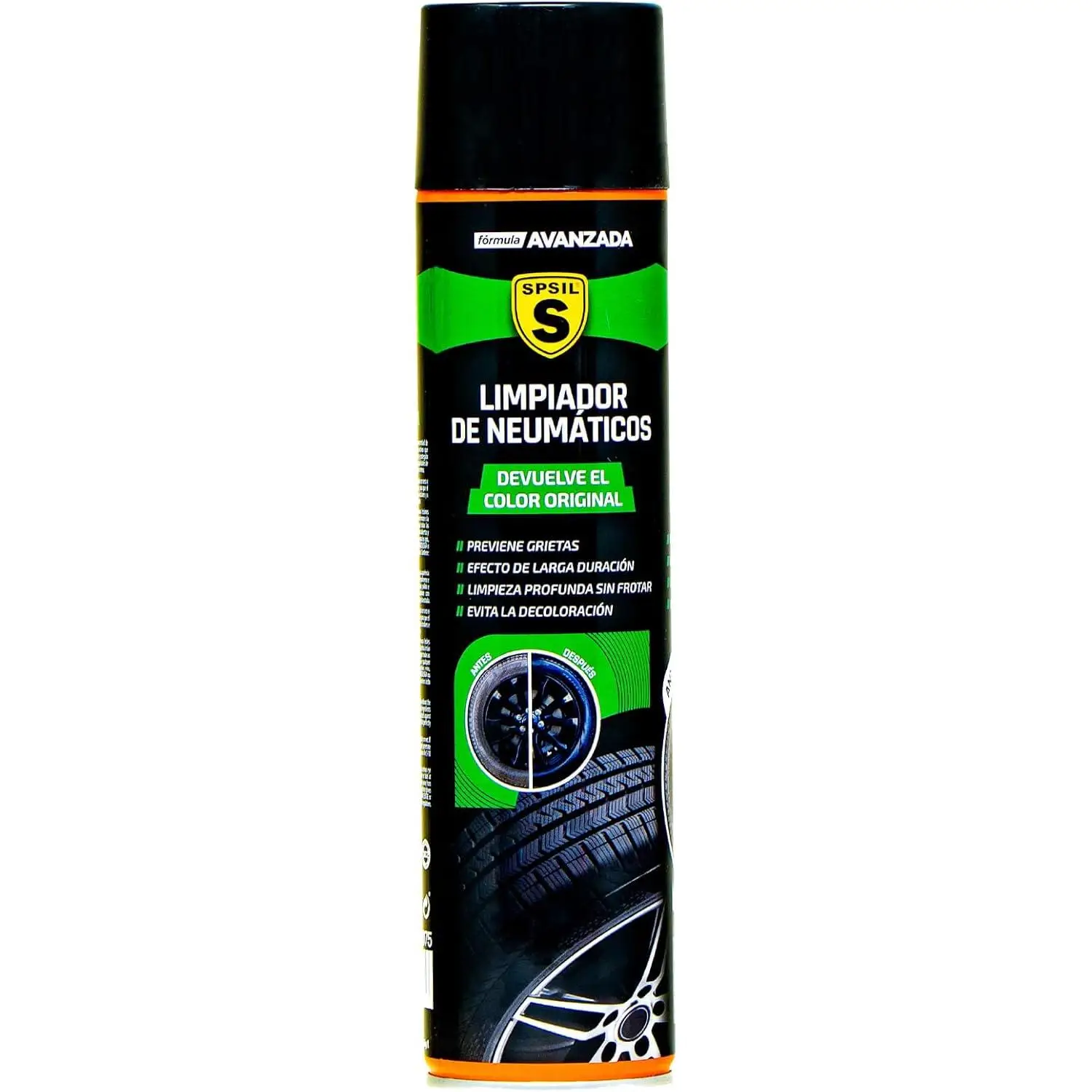 Pack 2 Limpiador de Neumáticos 450 ml – Limpieza Profunda sin Frotar, Recupera el Negro Intenso Original, Efecto Renovador y Protección Antigrietas, Abrillantador para Ruedas de Coche