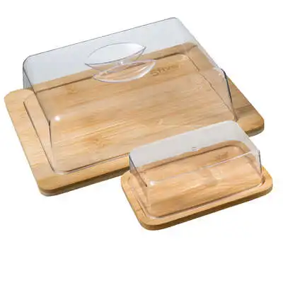 Factory Cuadros - Quesera y Mantequera de Bambú - Dimensiones: L19xl12.5xh6.0cm - Peso: 0.225kg