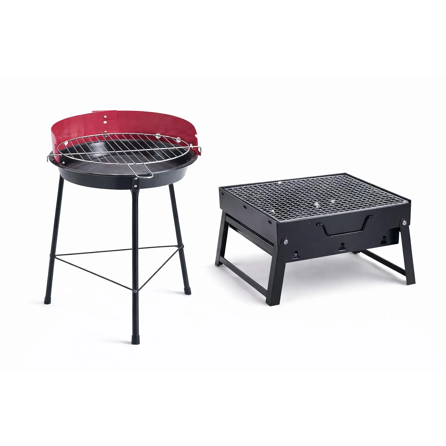 CRISCOLOR Barbacoa de Carbón Plegable Portátil  Parrilla BBQ de Mesa  Acero Resistente, Ideal Camping, Balcón y Exterior