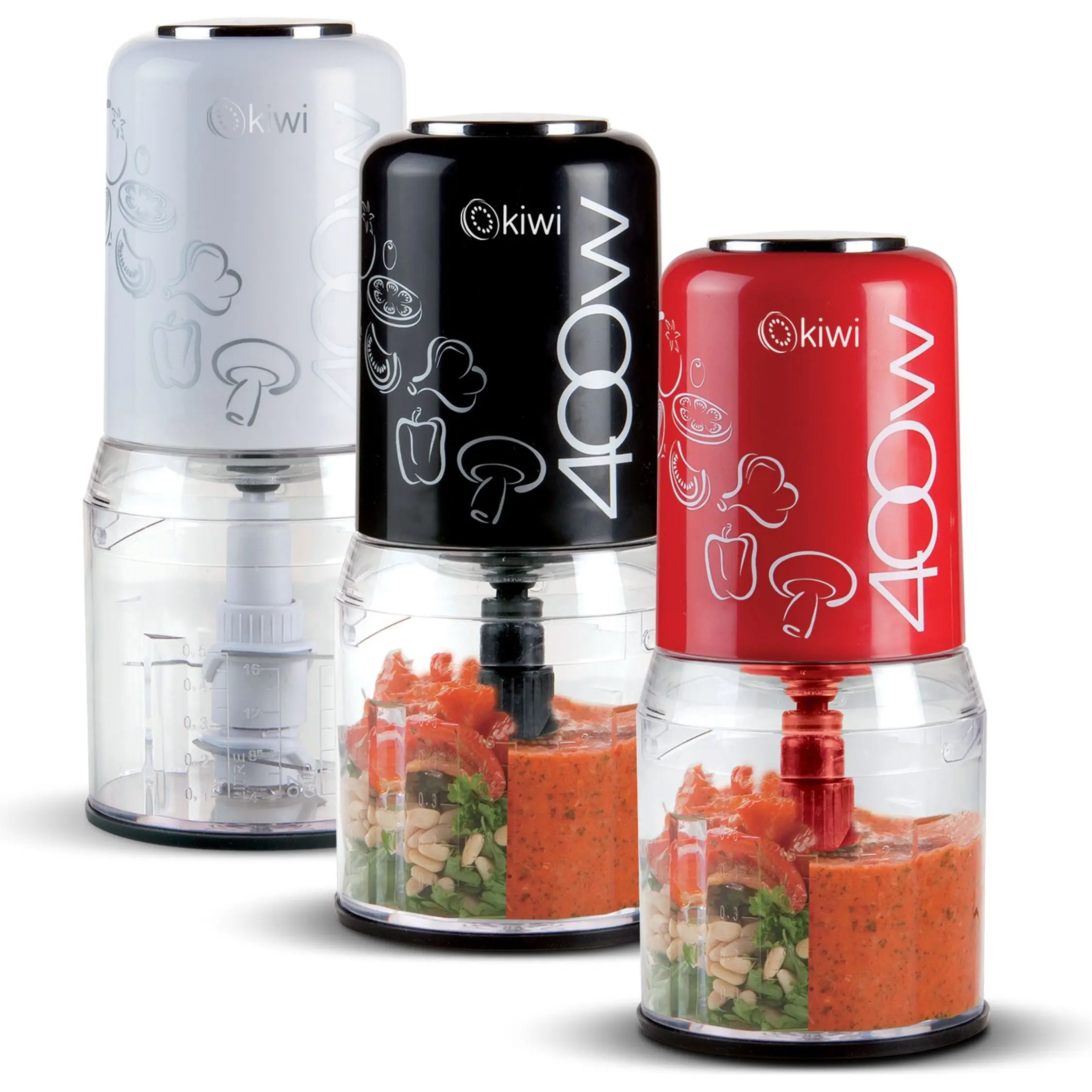 Kiwi - Picadora Eléctrica Compacta 500ml 400W - Versátil para Picar y Moler, Diseño Duradero y Fácil de Limpiar, Ideal para Verduras, Frutas y Nueces