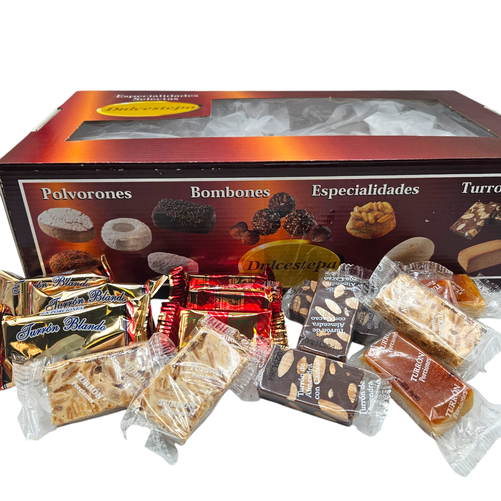 Turron en Porciones Surtidos - Calidad Extra - DulceEstepa - 3 Kilos - Turrón Duro - Turrón Blando - Turrón Chocolate Almendra - Turron Yema - Turrón Chocolate Crujiente - Turrones Mini