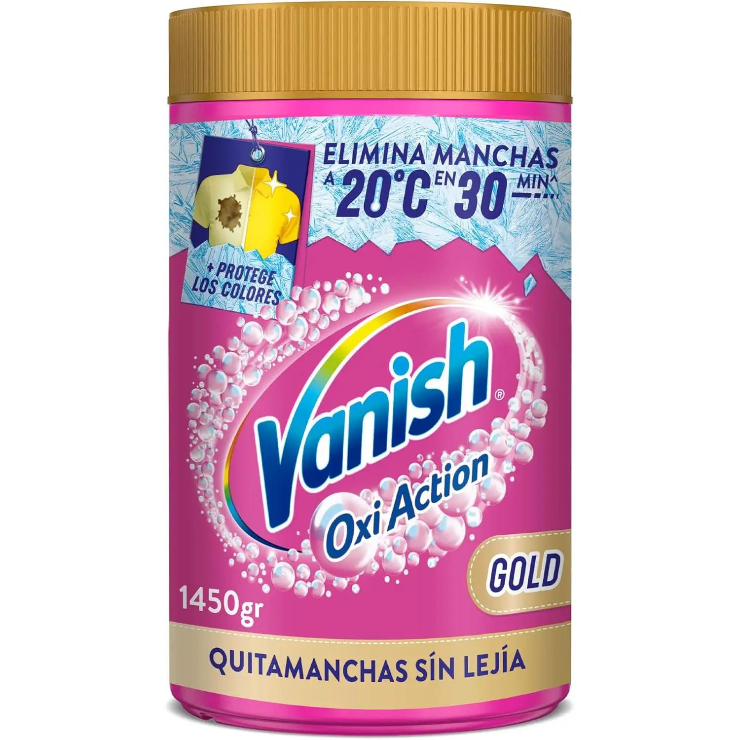 Vanish Gold Quitamanchas - 1450gr | Sin Lejía | Elmina Manchas Dificiles | Evita los Desteñidos | Incluso Agua Fría