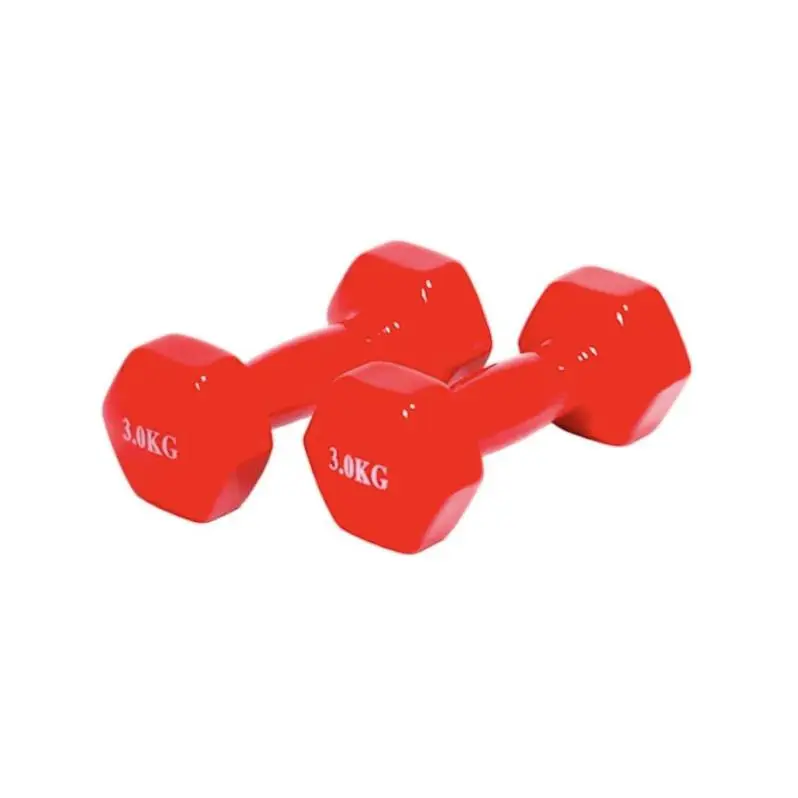 Weighs neoprene Dumbbell 1, 1.5, 2, 3kilos blue and red, short Anti-rolling pack 2 units.