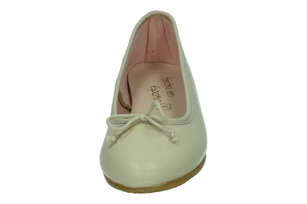 LORENA MASSÓ brand manoletins for women in beige. Leather ballerinas