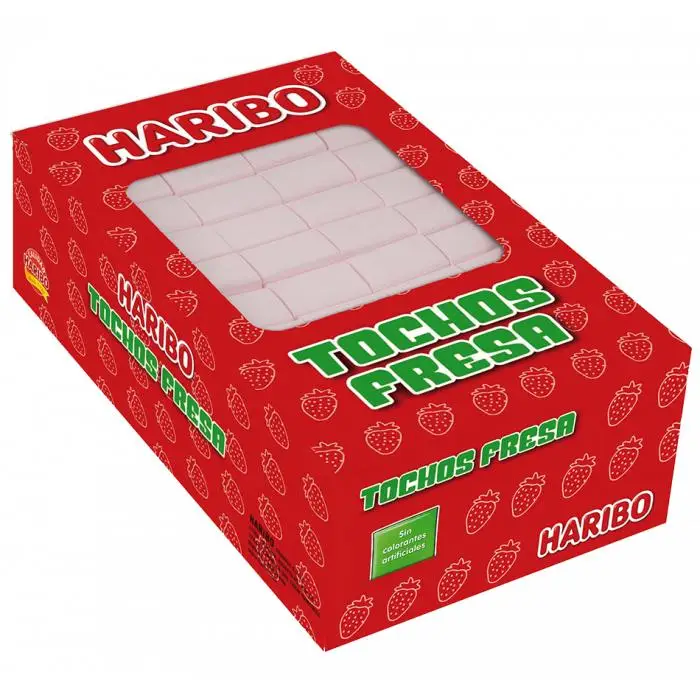 Haribo Tochos Fresa - Malvaviscos y Caramelos de Mochi - Sabor Intenso a Fresa