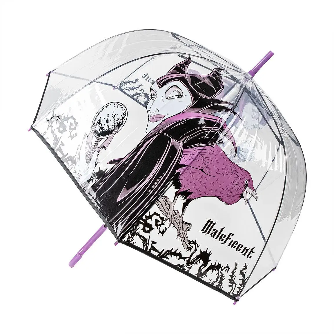 Maleficent, Transparent adult umbrella of 61 cms.