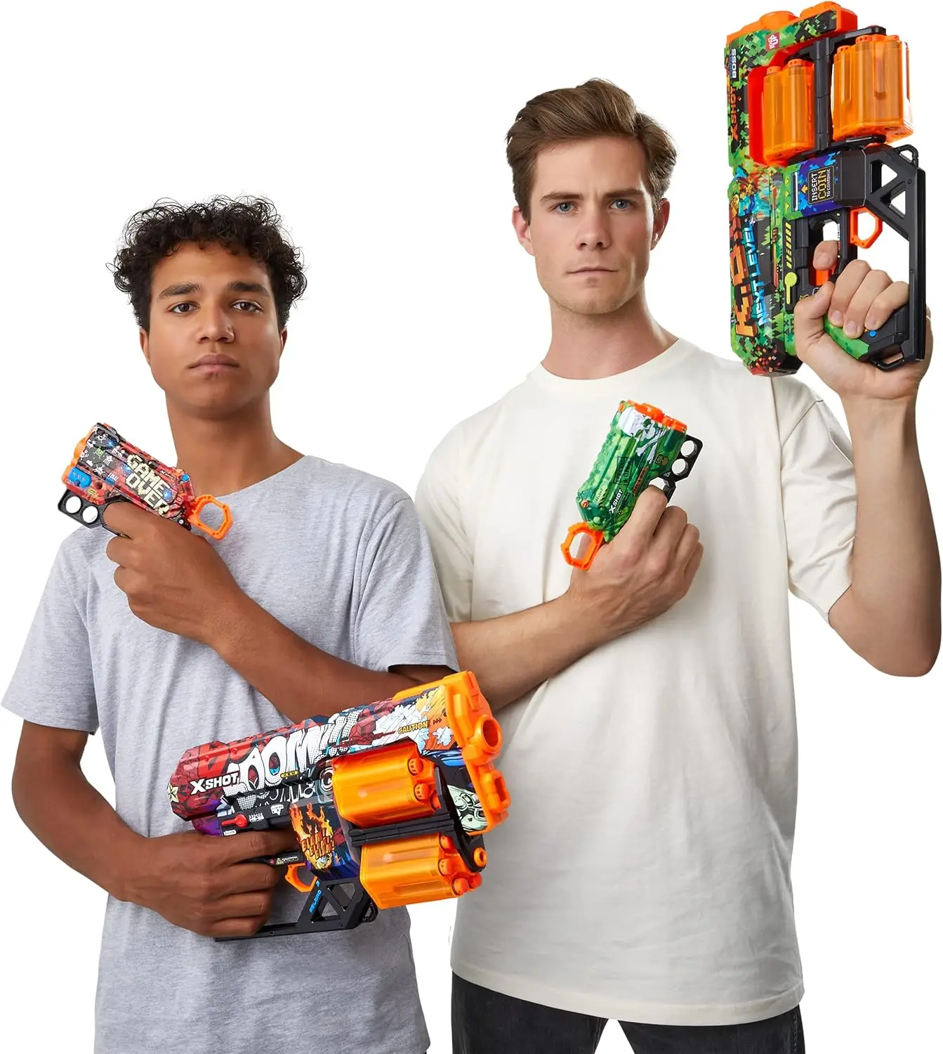 X-shot Dart gun 16 darts-x-shot Skins Last Stand Dart Blaster - Beast Out Skin of ZURU with 16 darts, fast shooting action, Dart technology Air Pocket, foam Blaster for kids, teenagers and adults