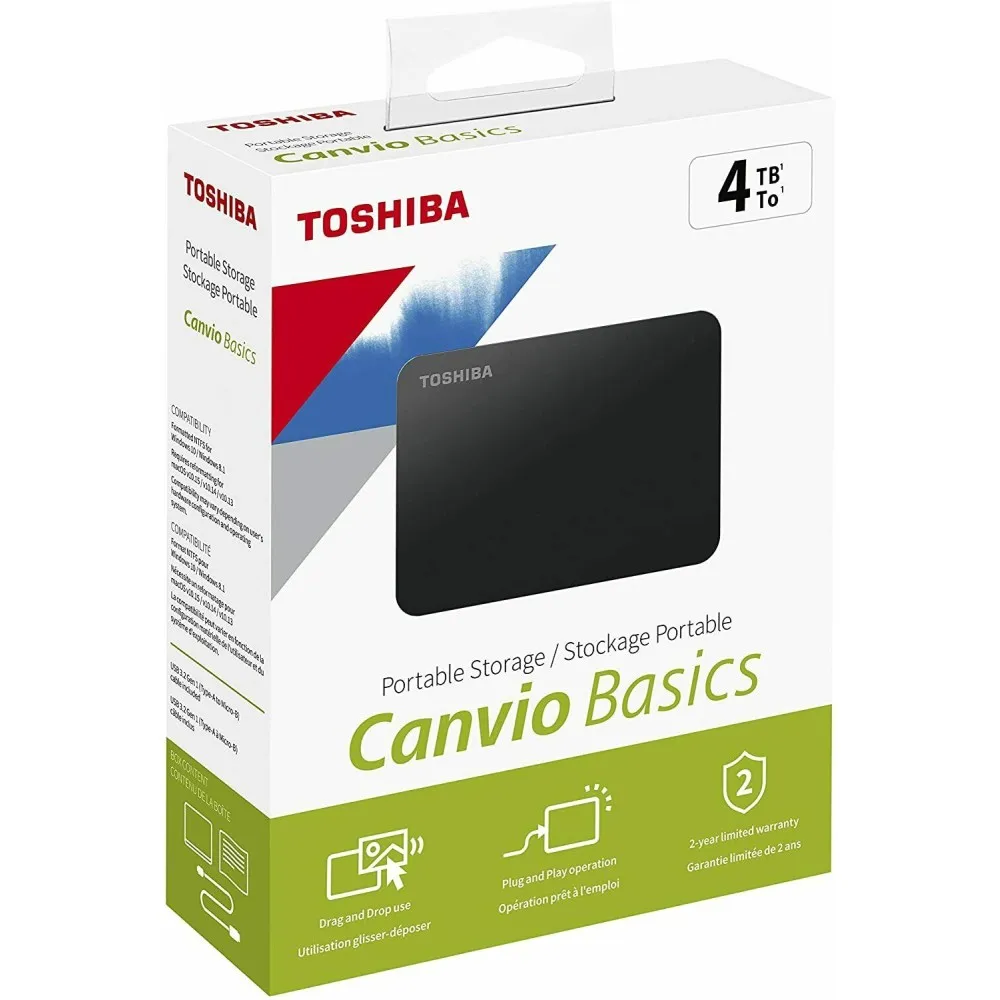 DISCO DURO EXTERNO TOSHIBA USB 3.0 CANVIO BASICS 1/2/4TB
