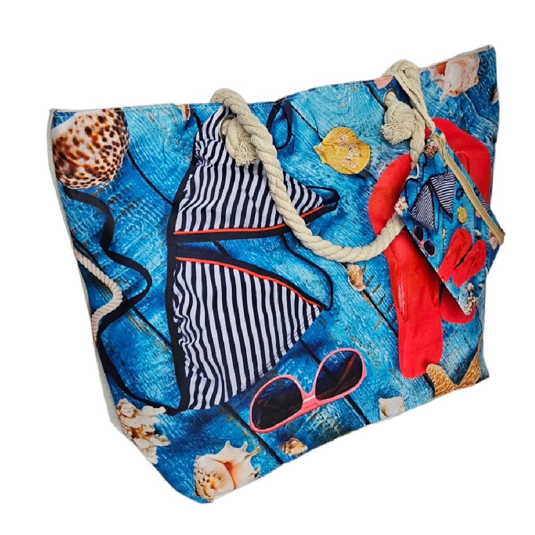 Kebedo Moda Bolso Grande Playa Multicolor con Monedero Bolsa para Viaje XXL Verano Vacaciones Piscina