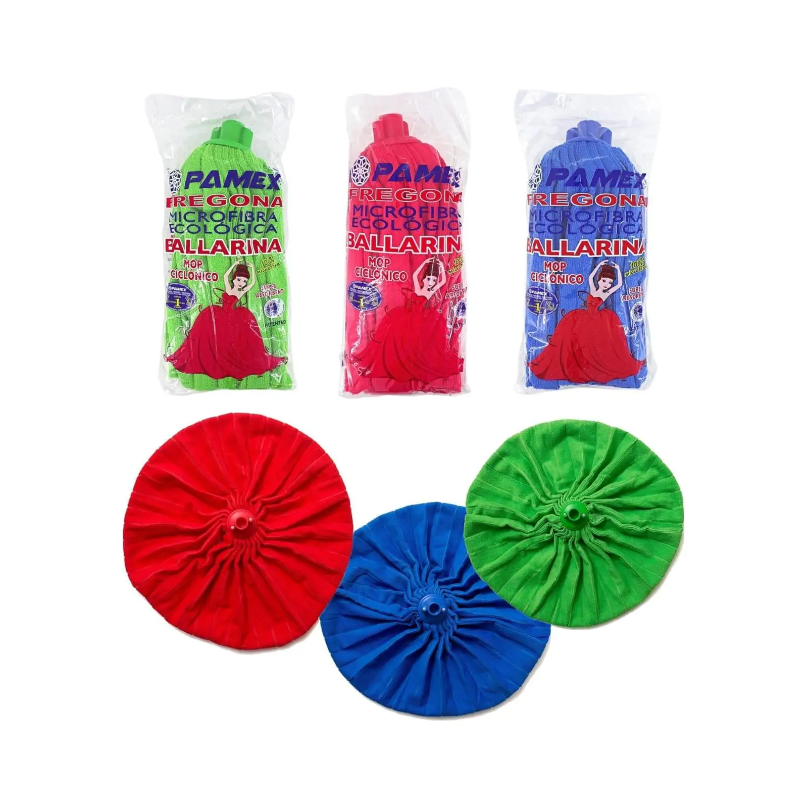 PAMEX - Fregona tiras Microfibra Ballarina Tricolor Colores Surtidos gran calidad de confianza varios cantidad a elegir diferentes precios Envio color aleatorios segun disponibilidad