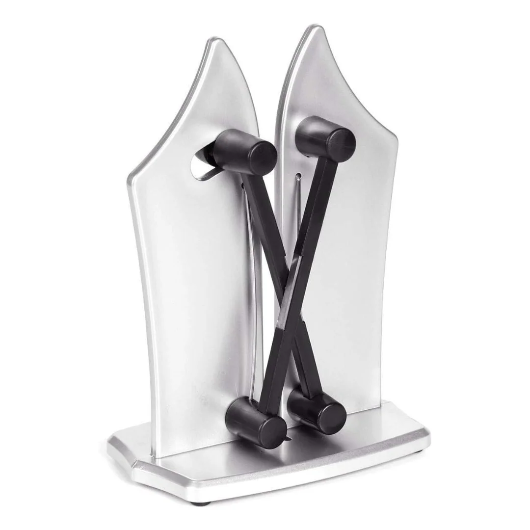 Afilador de Cuchillos, Doble Brazo Ajustable - Stock Lider, Cuchillos Lisos y Dentados, Fabricado, Tungsteno y Carbono