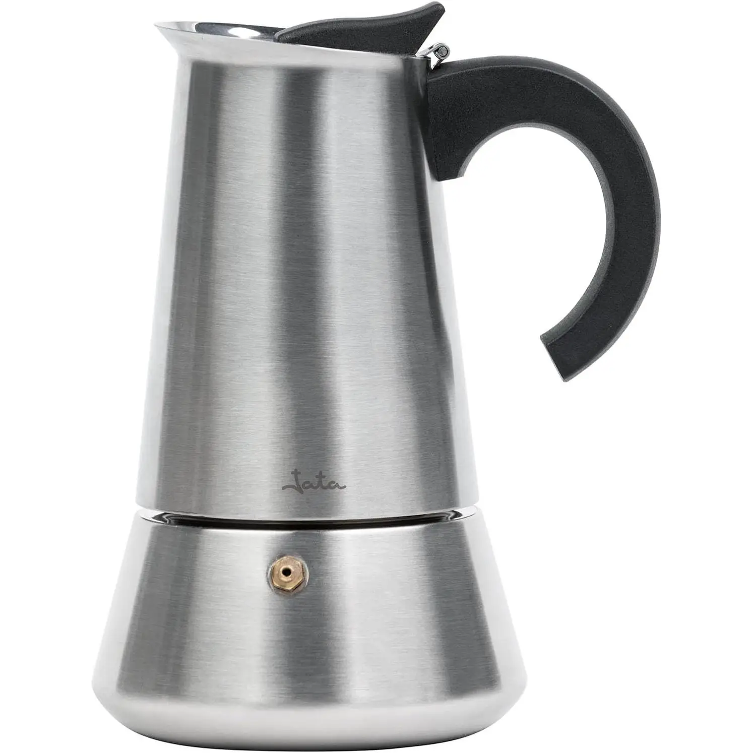 Cafetera Italiana de Inducción Jata CAX104 – 4, 6, 10 o 12 Tazas – Acero Inoxidable – Apta para Todo Tipo de Cocinas