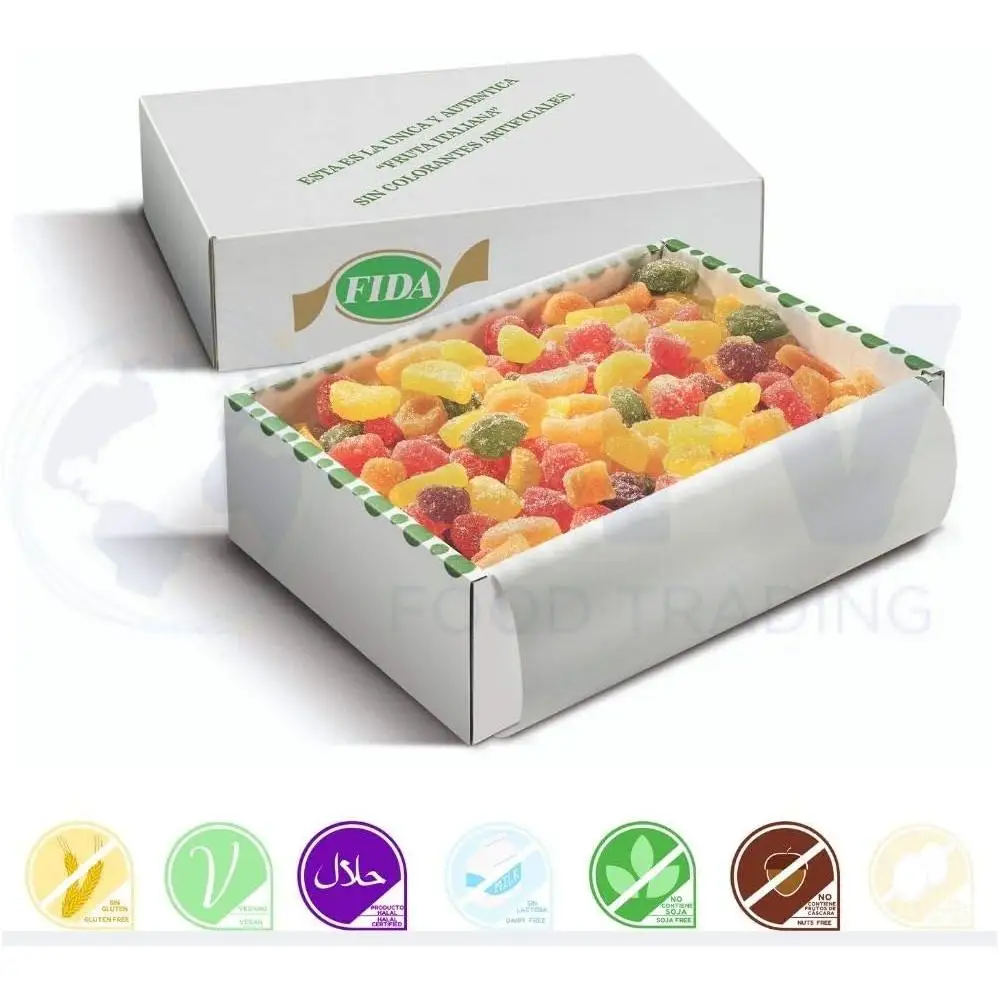 Authentic Italian Fruit-Assorted Flavors, Box of 3 Kilos and 15 plastic bags for repackaging N/