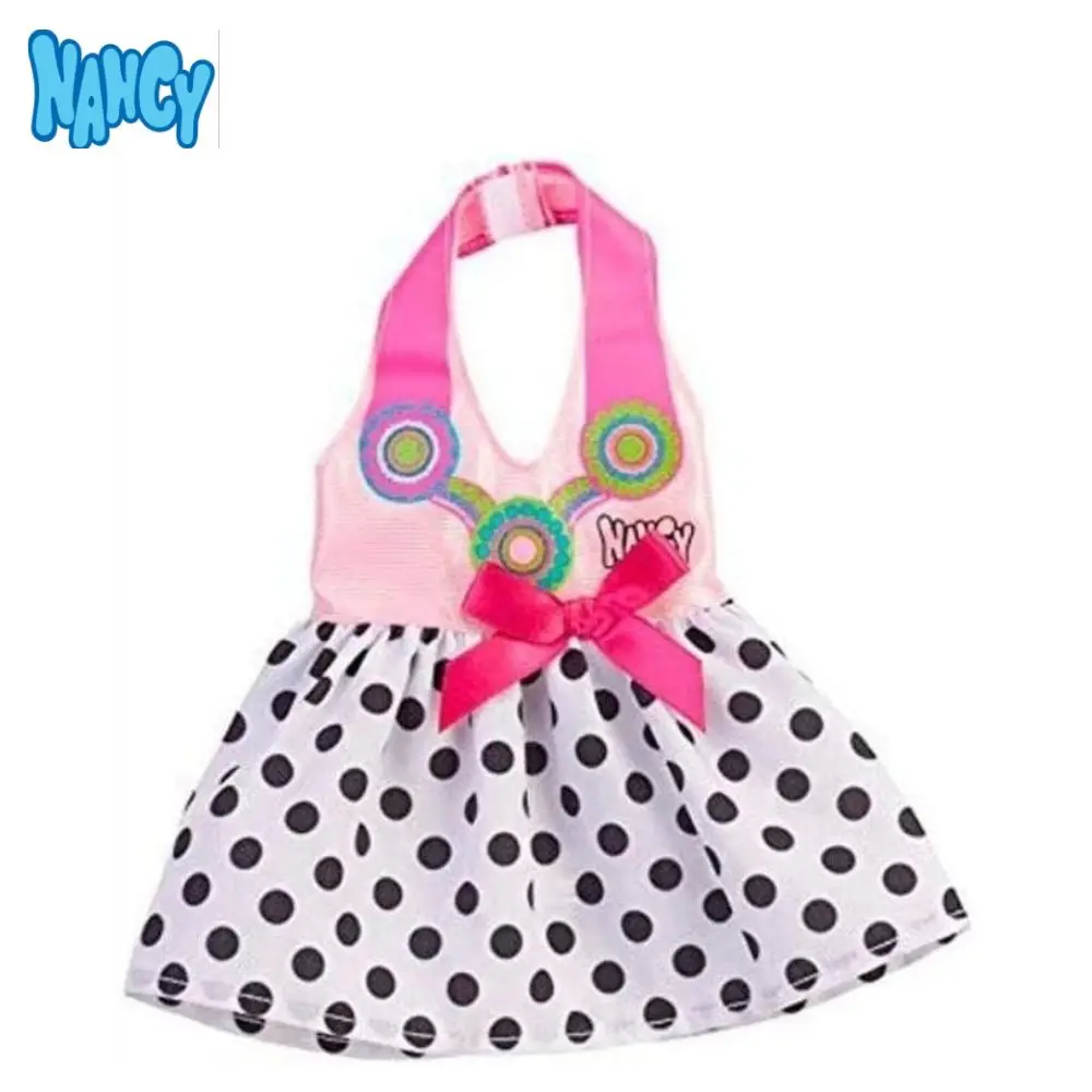 Vestido Nancy blanco con lunares negros ropa de verano para muñeca Famosa