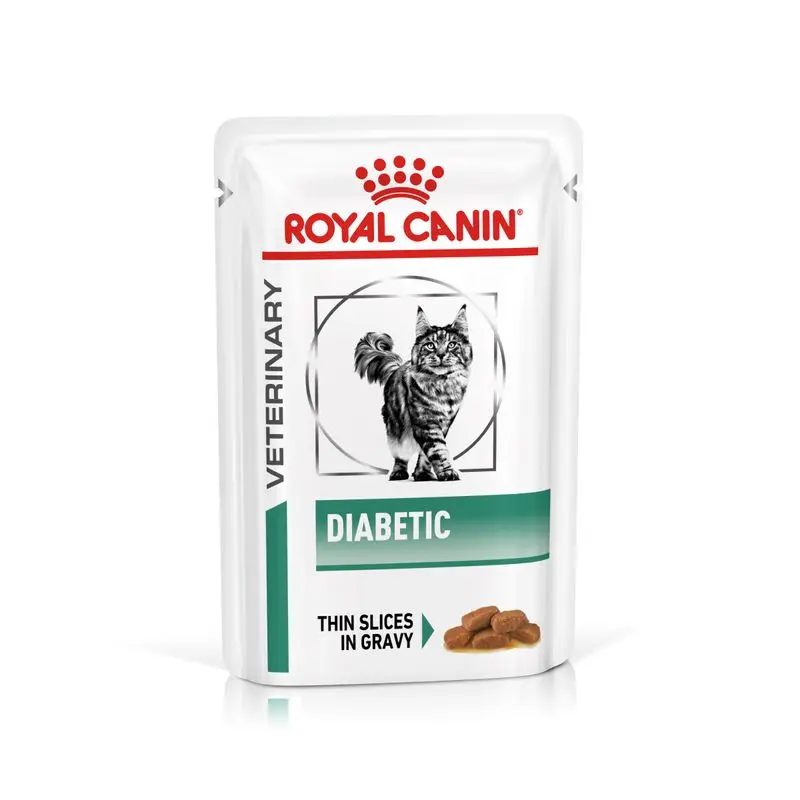 12X85g-Royal Canin Veterinary Diabetic complete dietary food for cats to regulate the supply of glucose with fine pieces in sauce high in protein content