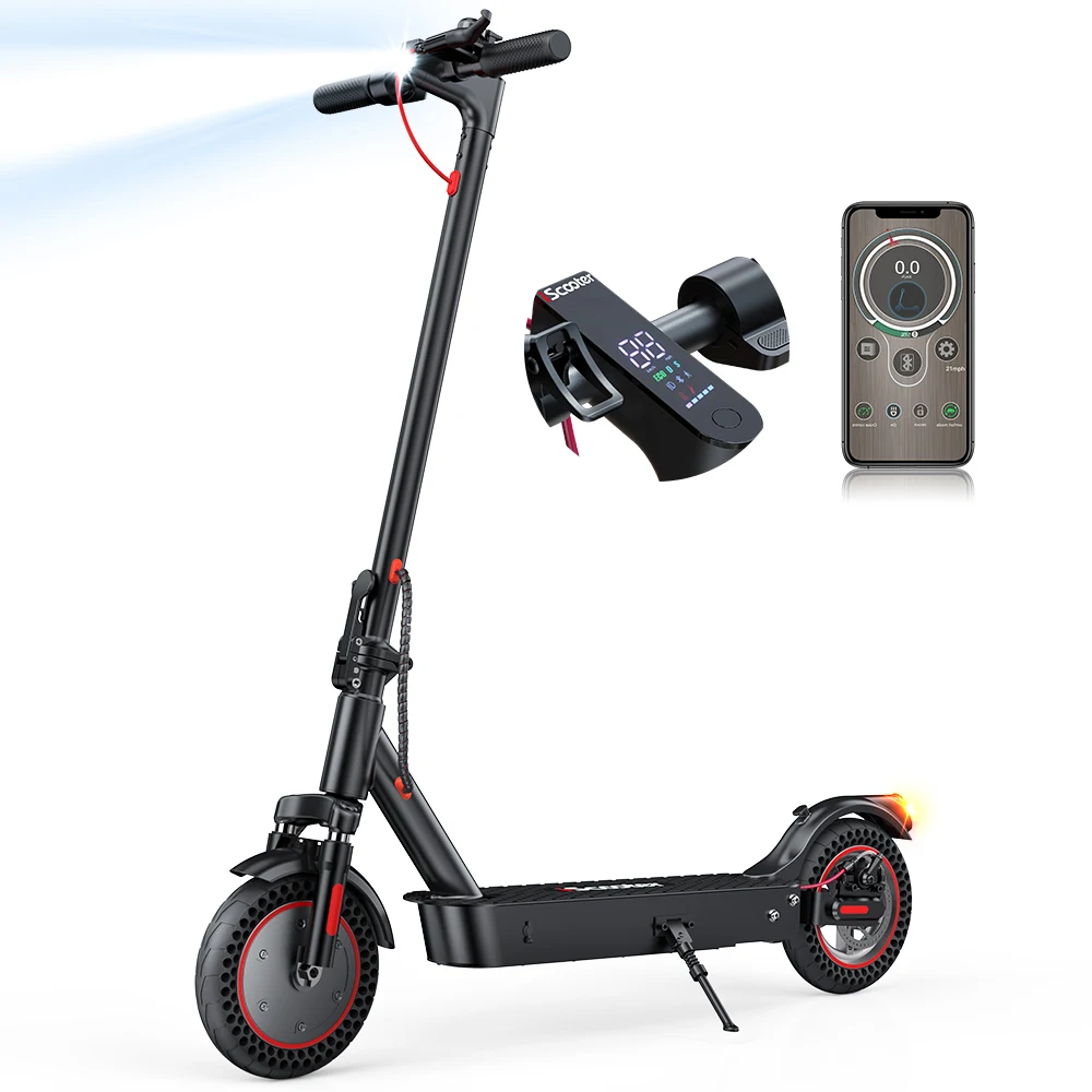 Patinete eléctrico iScooter I9Max - Neumáticos de 10 pulgadas - 500 vatios - Con app - Autonomía de 30 a 40 km - Plegable - Carga máxima 120 kg
