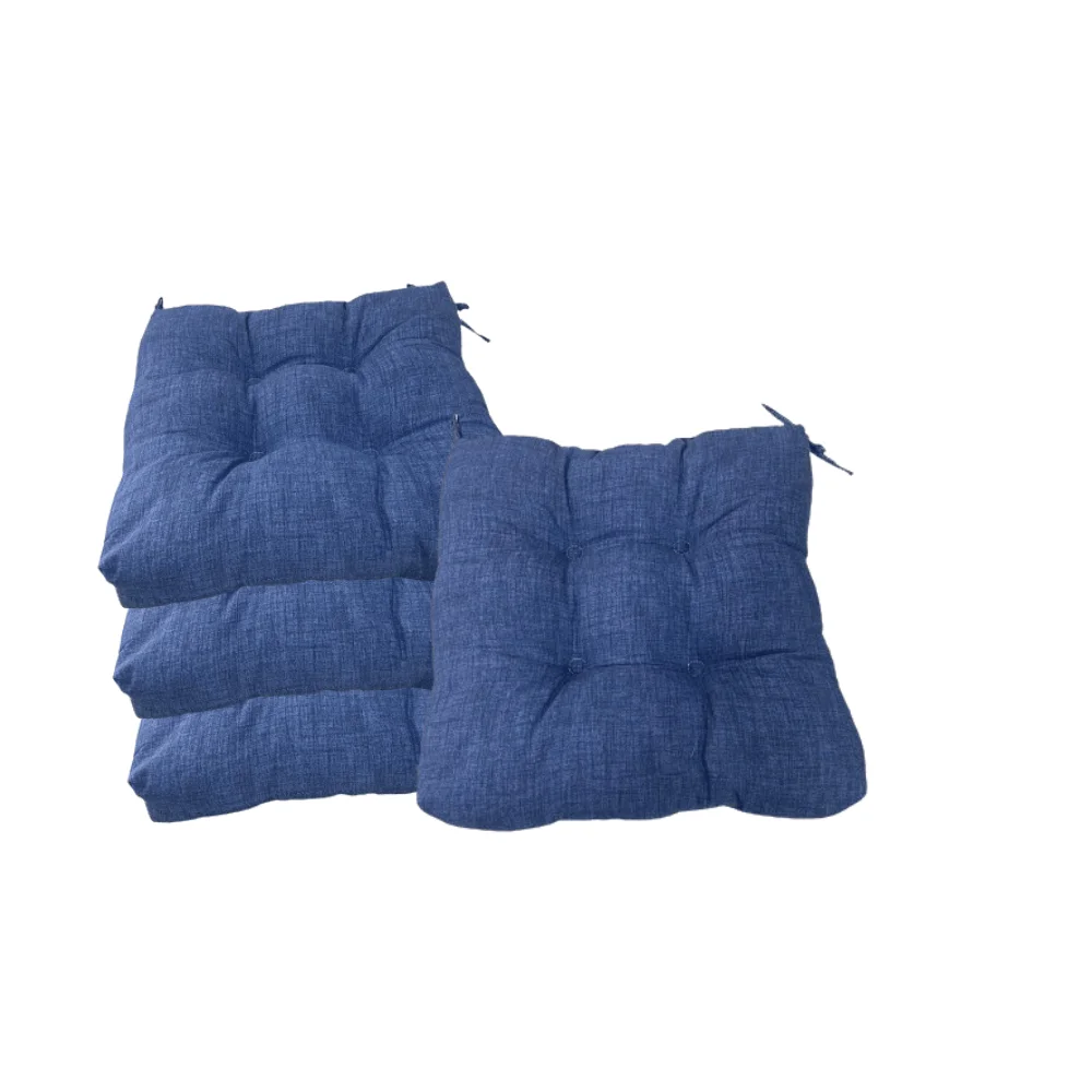 REINO MANSIDI Cojín de Silla Sin Respaldo 40x40x7cm Azul Pack de 4
