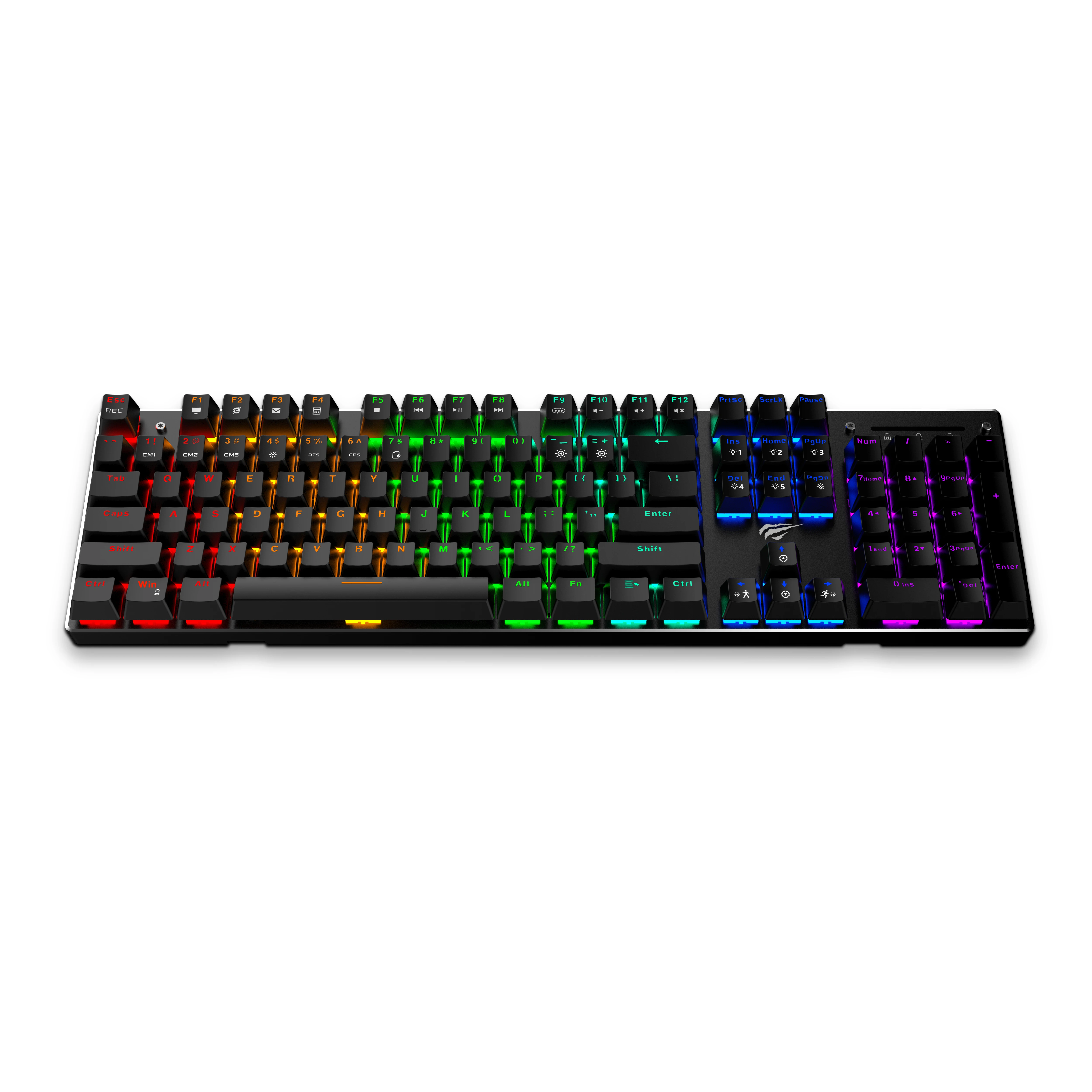 HAVIT KB498L: Teclado Mecánico Retroiluminado para Gaming, USB, 104 Teclas, Switch Azul, Vida Larga 50M Pulsaciones, Diseño Ergonómico, Cable 1750mm, Performance de Alto Nivel