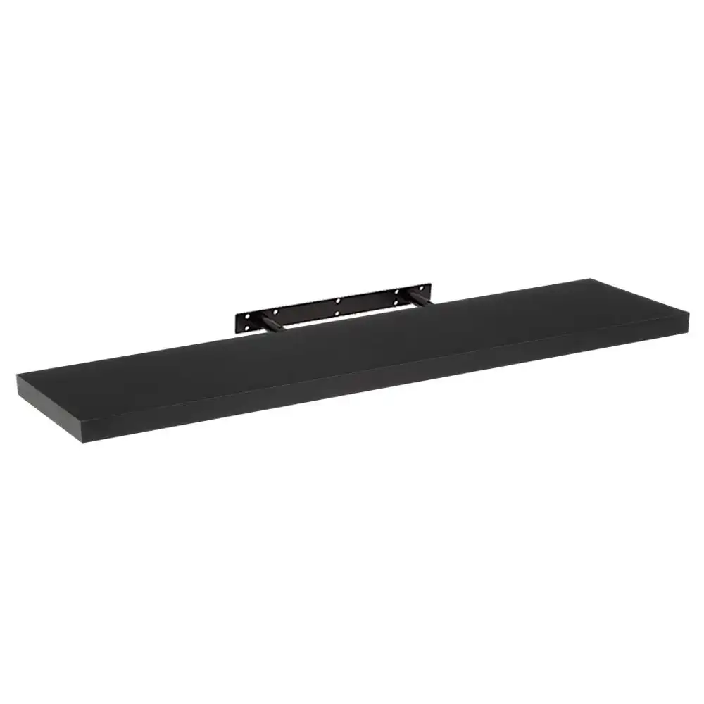 Lola Home Estante de pared flotante de madera MDF negro de 23x120 cm