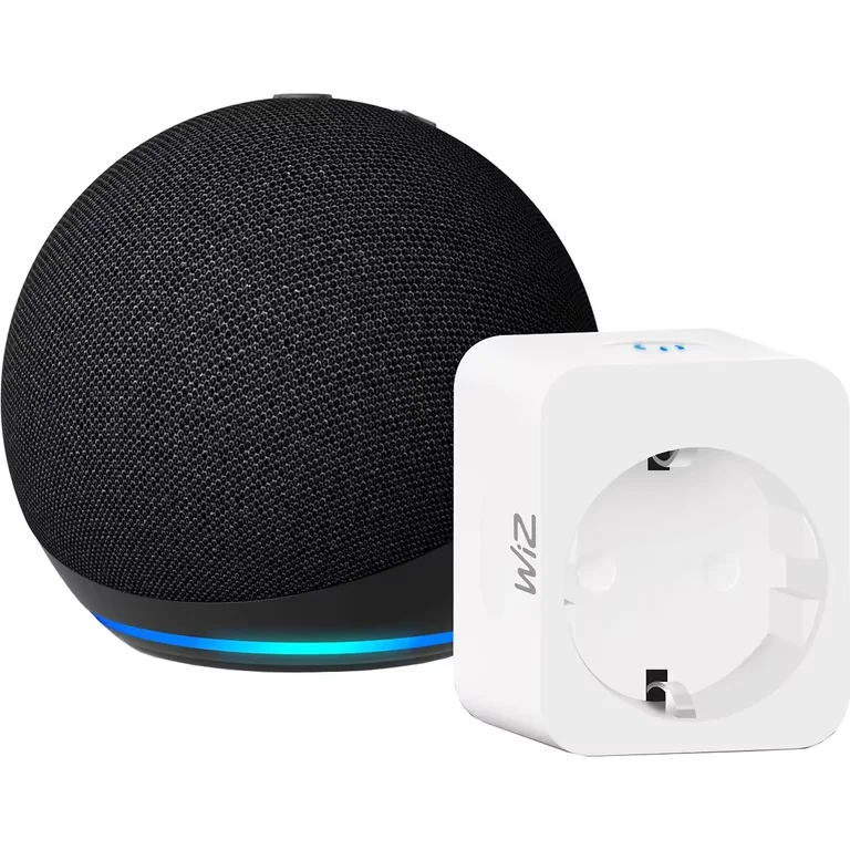 Amazon alexa - WiZ speaker, Echo Dot (5. Gen 2022) + 1 smart WiZ plug, home controller, Black