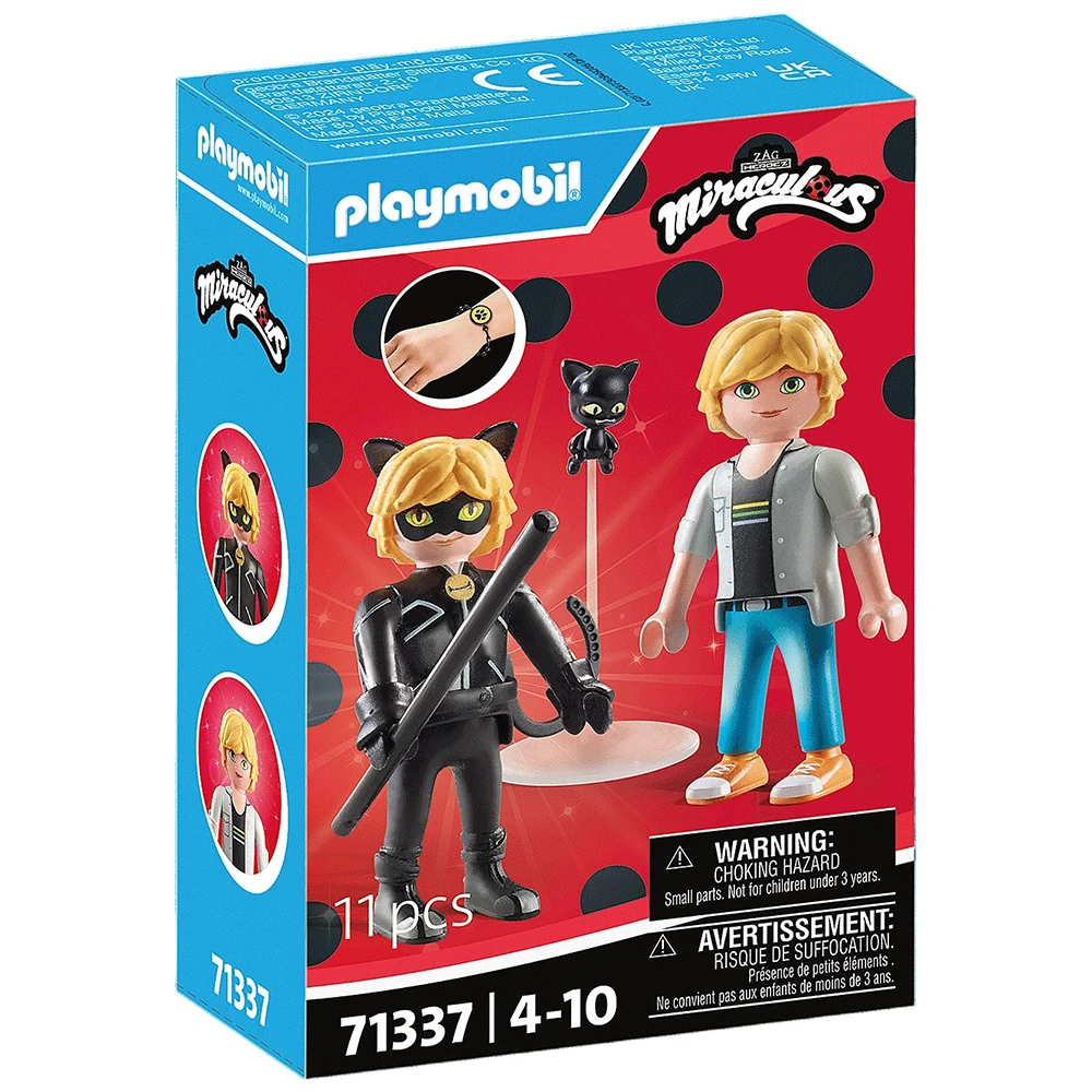 PLAYMOBIL ® MIRACULOUS LADYBUG - ADRIEN & CAT NOIR, 71337, TIENDA CON LICENCIA OFICIAL, PRODUCTO CON LICENCIA OFICIAL, ENVIO 24-48 HORAS PENÍNSULA, PIEZAS, CLICKS, COLECCIONABLES,  JUGUETES, FIGURA,