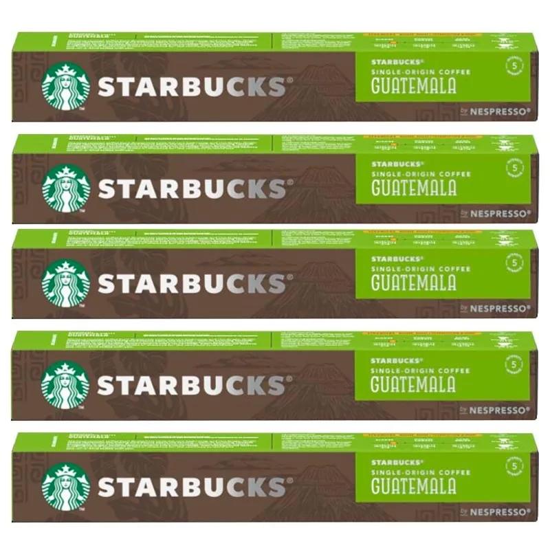 Nestlé 5 Tubos de Guatemala 10 Cápsulas Café de Origen Único Nespresso Starbucks
