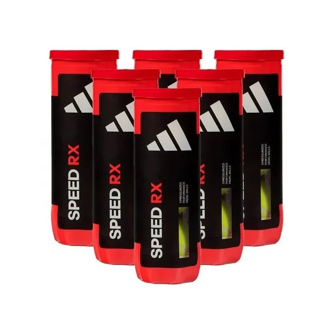 Bolas de pádel ADIDAS SPEED RX, 6 botes, la bola de moda para jugar, entrenar y competir, excelente salida, gran durabilidad.
