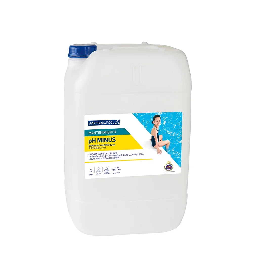 AstralPool pH Minus Líquido 10 Litros – Minorador de pH para Piscina, Regulador del Agua Alta Eficacia, Apto para Dosificación Automática